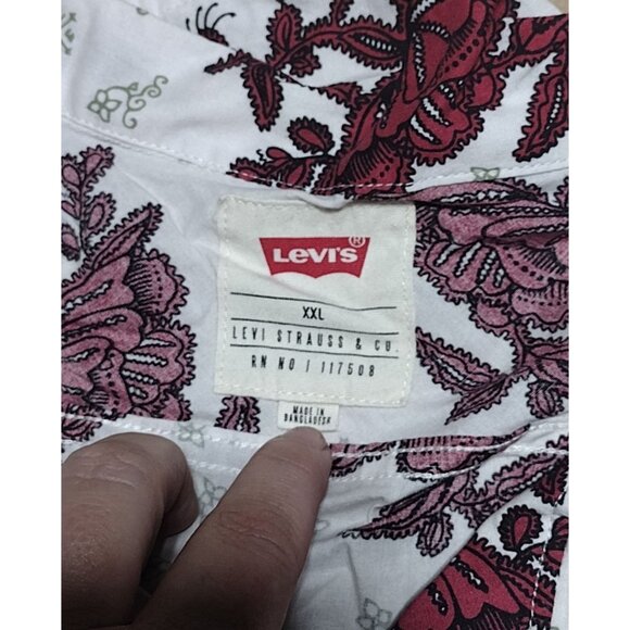 Levi's Strauss Men's Haskell Marshmallow 2XL Shirt Short Sleeve Button Down - Picture 2 of 5